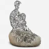 Jaume Plensa, Untitled, Escultura em aço inoxidável pintado e granito