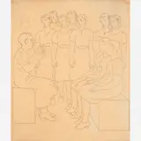 Escola de Canto, 1937 by Candido Portinari, Grafite sobre papel, offered Dec 2016