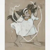 Milton Dacosta, Menina Pulando Corda, GUACHE SOBRE PAPEL