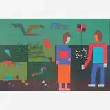 Dionísio del Santo, Casal e Paisagem, Acrílica sobre tela