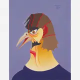 Roberto Magalhães, Homem Pássaro, Óleo sobre tela