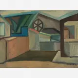 Paisagem urbana by Aldo Bonadei, Óleo sobre tela, offered Apr 2015