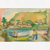 Anita Malfatti, Cena rural, Aquarela e nanquim sobre cartão