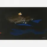 Manabu Mabe, Composição em azul, Óleo sobre tela