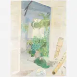 Amelia Toledo, Vista da janela, Aquarela e grafite sobre papel