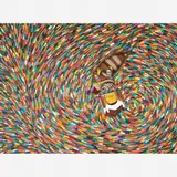 Osgemeos, A máquina do tempo, Acrílica sobre madeira