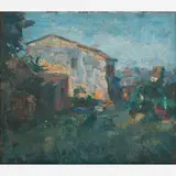Alfredo Volpi, Paisagem com casas, ÓLEO SOBRE MADEIRA