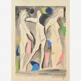 Untitled by Antônio Bandeira, Aquarela e Nanquim, offered May 2014