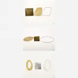 Esther Grinspum, Untitled, Folha de ouro e prata, acrílica dourada e grafite sobre papel