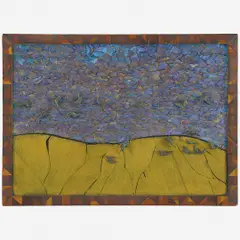 Caetano de Almeida, Untitled, Madeira pintada, bronze, asas de borboletas, vidro e moldura marchetada