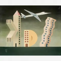 Edifício KDI by Roberto Magalhães, Óleo sobre tela, offered Apr 2013