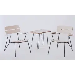 Carlo Hauner, Par de cadeiras com mesa de apoio, c. 1950, Madeira e ferro