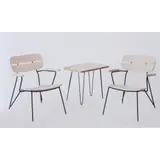 Carlo Hauner, Par de cadeiras com mesa de apoio, c. 1950, Madeira e ferro