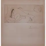Pablo Picasso, O artista e sua modelo, 1963, Gravura em metal