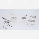 Giancarlo Piretti, Conjunto de quatro cadeiras Plia, 1969, Acrílico e aço cromado