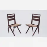 Lina Bo Bardi, Par de cadeiras, c. 1960, Jacarandá da Bahia e couro