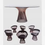 Conjunto de mesa com seis cadeiras modelo # 1725A, 1966 by Warren Platner, Aço cromado, offered Aug 2010