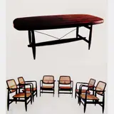 Sergio Rodrigues, Conjunto de mesa e seis cadeiras Leve Oscar Niemeyer, 1957