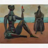 Hector Carybé, Figuras na praia, Óleo sobre tela