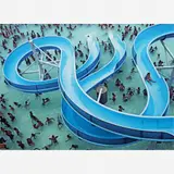 Tuca Vieira, Piscinas, 2004, Pigmento mineral sobre papel de algodão