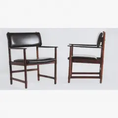 Michel Arnoult, Par de poltronas Del Rey, 1960, Jacarandá da Bahia e couro