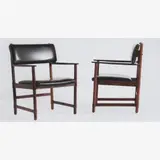 Michel Arnoult, Par de poltronas Del Rey, 1960, Jacarandá da Bahia e couro