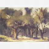 Edgard Oehlmayer, JARDIM DA ACLIMAÇÃO, Óleo sobre tela colado em cartão