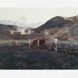 José Marques Campão, ARANDO A TERRA, Óleo sobre eucatex