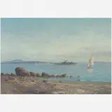 Balliester, Marinha com veleiro, Óleo sobre tela