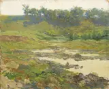 Karel Langer, Lowlands, Before 1910, Oil on cardboard