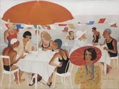 Milada Marešová, At the Lido, Oil on canvas