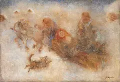 Grigorij Musatov, Sleigh Ride, 1930s, Oil on canvas