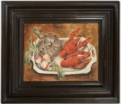Cyril Bouda, Crayfish with an Artichoke, 1943, Oil on plywood