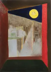Josef Wagner ml., View from a Window, 1958, Oil on canvas on cardboard