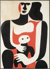 Miloslav Chlupáč, Maternity, Around 1960, Ink, tempera, paper