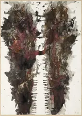 Jan Koblasa, Couple, 1963, Watercolour, ink, scratches, paper
