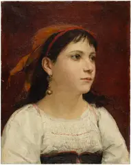 Albert Anker, Bildnis eines italienischen Mädchens, 1887, Oil on canvas