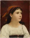 Albert Anker, Bildnis eines italienischen Mädchens, 1887, Oil on canvas