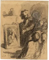 La vente de tableaux by Honoré Daumier, Circa 1860, Charcoal and Indian ink on laid paper, offered Sep 2025