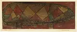 Paul Klee, Polstersitz, 1935. Work number 1935.30 (K 10), Oil and watercolour on primed Ingres paper, laid down on thin cardboard