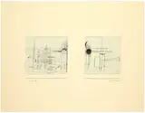 Paul Klee, Wunder der Zukunft, 1928. Work number 1928.161 (G 1), Indian ink on German Ingres paper, cut into two parts and separately laid down on support