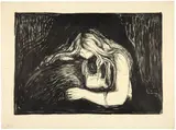 Edvard Munch, Vampir II, 1895-1902, Lithograph on thin wove paper
