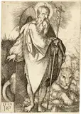 Hans Sebald Beham, Der heilige Hieronymus stehend, 1520, Engraving on laid paper