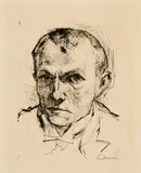 Max Beckmann, Selbstbildnis, 1914, Kaltnadel auf Velin