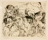 Max Beckmann, Gesellschaft 1915, 1915, Drypoint on laid paper