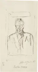Alberto Giacometti, Portrait de Tristan Tzara II, 1949, Lithograph on laid paper