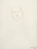 Alberto Giacometti, Tête de Greti Amiet (recto) - Quatre esquisses de Greti Amiet (verso)