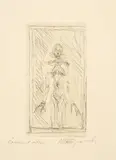 Alberto Giacometti, Femme nue de face à mi-corps, 1954/1955, Etching on laid paper