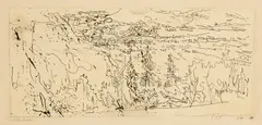 Paul Klee, Interlaken, 1910. Work number 1910.11, Indian ink on wove paper laid down on cardboard