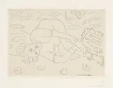 Henri Matisse, Étude de nu renversé, 1929, Etching on chine appliqué on Arches wove paper with watermark
